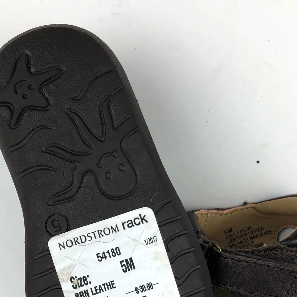 Scott David Brown Leather Fisherman Sandals Kids 5